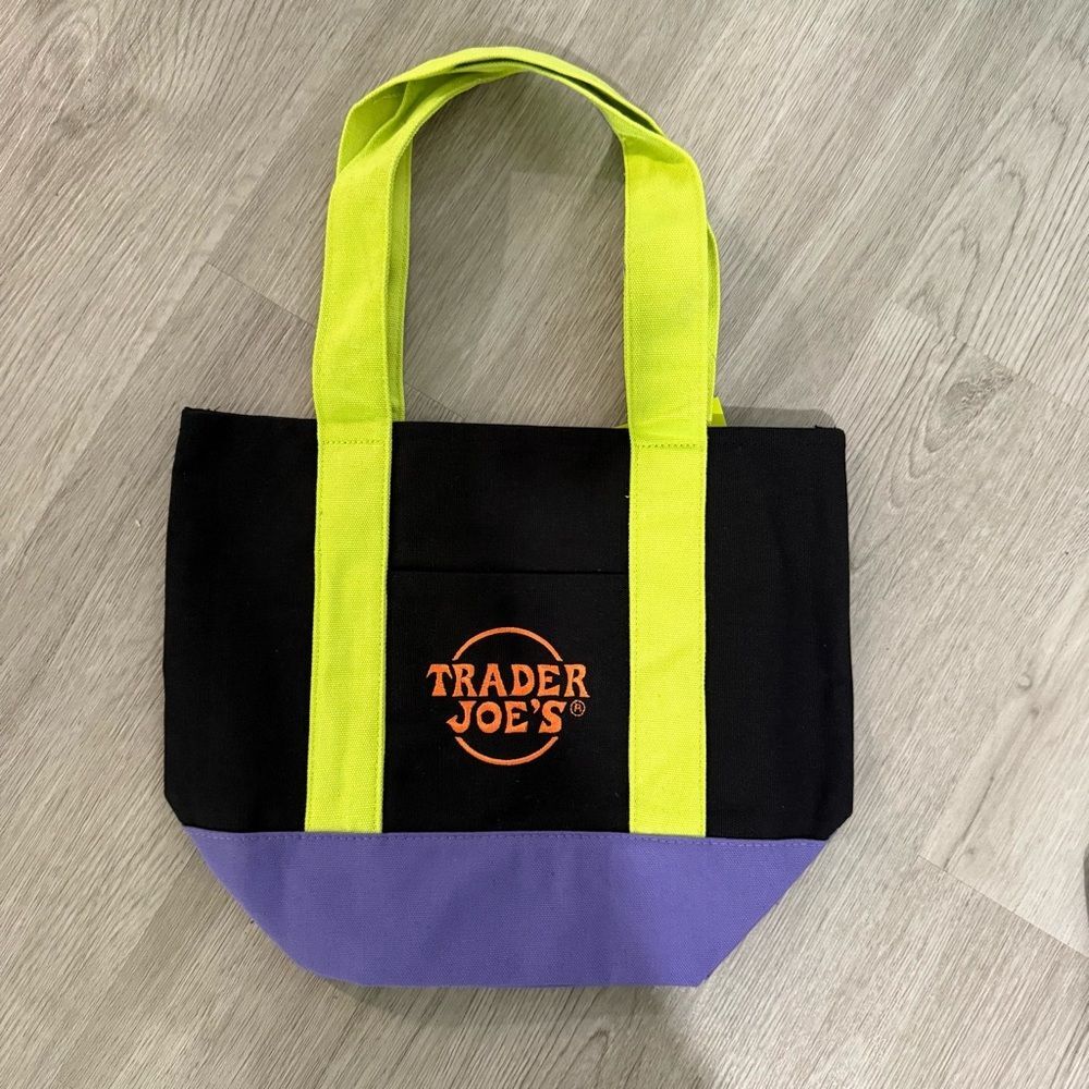 NWT Trader Joe’s Mini Canvas Tote Bags - Halloween Black/Purple